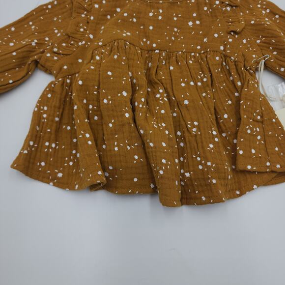Rylee+ Cru Long Sleeve Piper Blouse in Marigold Dot Size 3-6 Months - Picture 3 of 8
